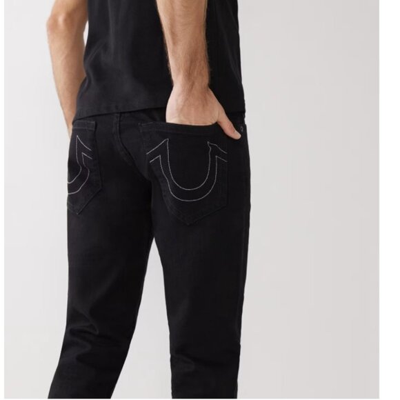 NEW TRUE RELIGION Men's Geno Relaxed Slim Black Jeans - Picture 7 of 16